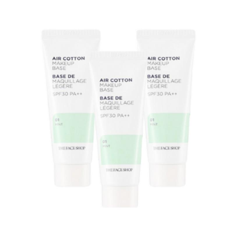 THE FACE SHOP Air Cotton Makeup Base Mint 35g x 3pcs Set