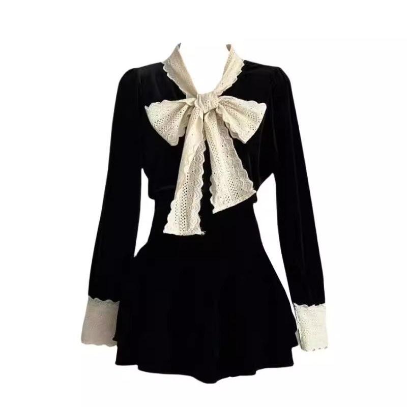 2025 Rich Girl Black Dress: Fragrant Style, Waist-Cinching Princess Dress for Autumn/Winter