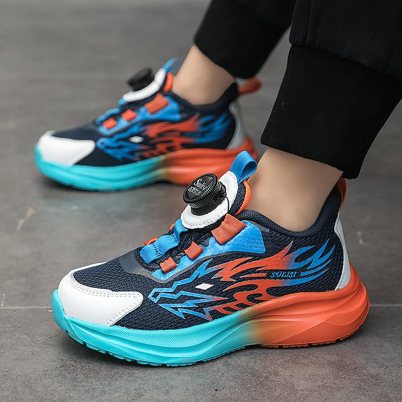 Boys' sports shoes spring new double net breathable middle school children and primary school students casual versatile running sports shoes