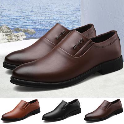 Sapatos Masculinos de Couro Tamanho 9 Largos Bico Fino Couro Casuais Sapatos Moda Negócios Casamento Masculino Dedo do Pé Confortável Sapatos de Garçom