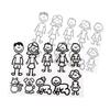 10/20/30Pcs Reflective Car Stickers Interesting Cartoon Family Members Stickers Automobiles Exterior Decals Accessories