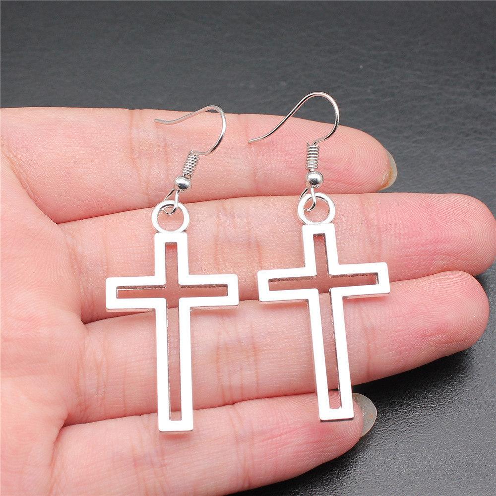 Casual Handmade Cross Amulet Drop Earrings Thoughtful Friendship Gift for Office Wear