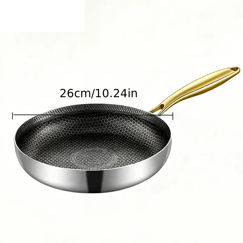 316 Stainless Steel Frying Pan Non-Stick Wok Honeycomb Skillet Home Steak Skillet Gas Stove Pot Induction Kitchen Cookware