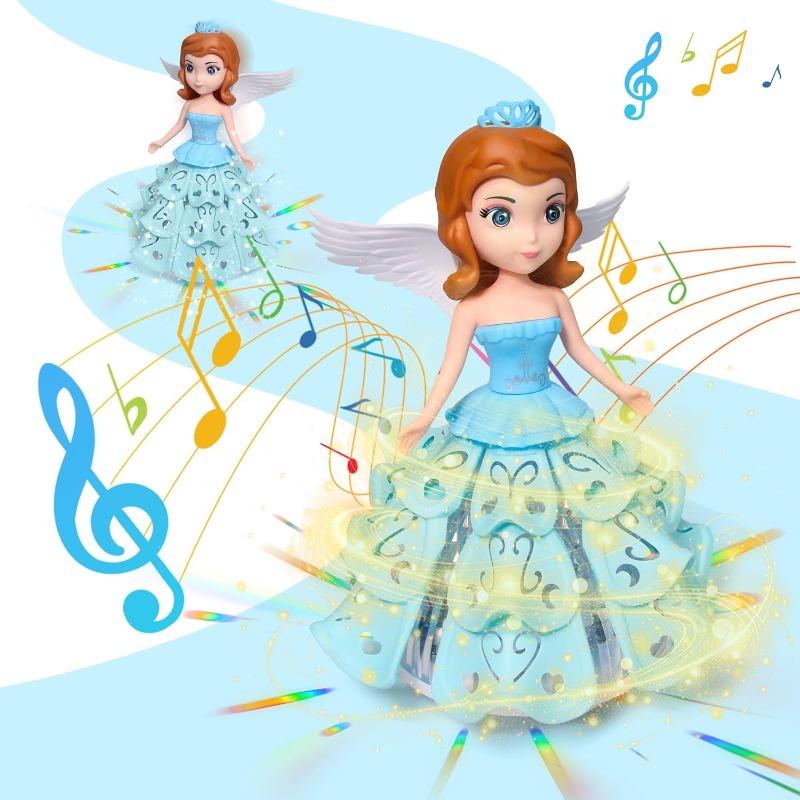 Dancing Princess Interactive Spin Robot Toys for Little Girls with Colorful Lights, Music Interactive Features, Pretend Christmas Birthday Gift Toys