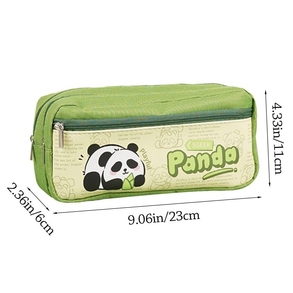 Canvas Pen Bag Panda/Capybara Pencil Case Cute Stationery Organizer  for Students