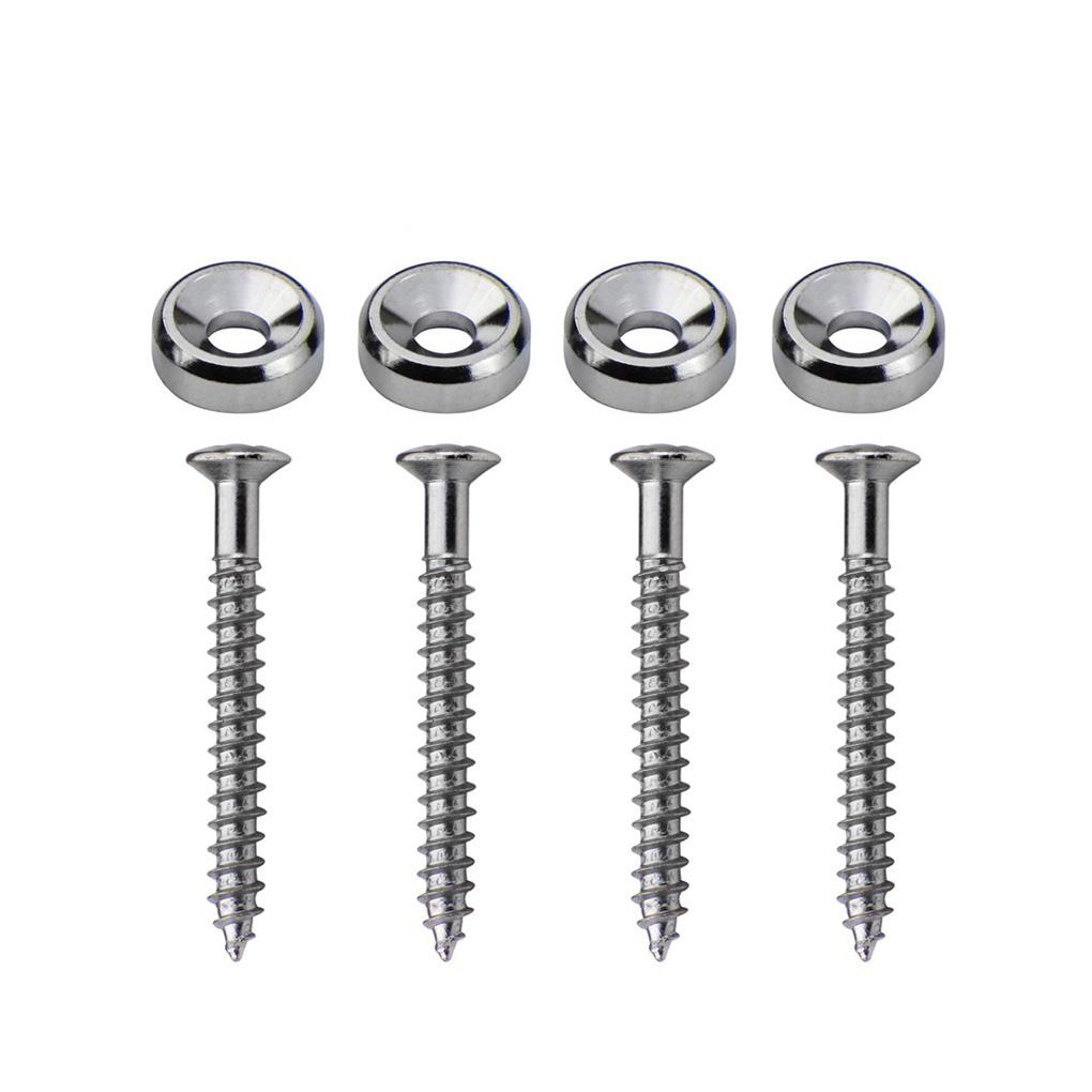 FLEOR 12pcs Bass Guitar Neck Joint Plate Screws Neck Mounting Bushings Ferrules With Screws