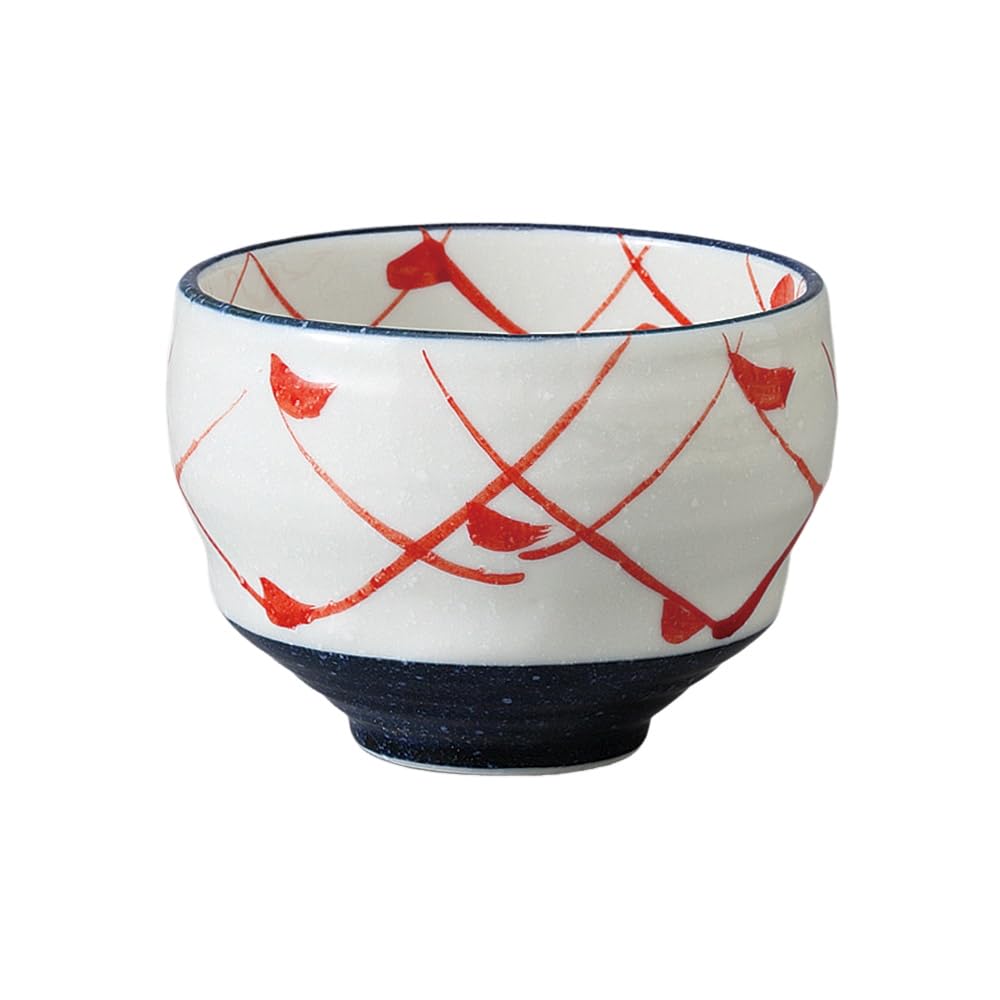 Ippuku x Red Chidori Matcha Cafe Mino Made in Japan Ale-net Bowl, Teacup, 10.2 7.4 cm, 350cc, Pattern, Bowl, Bowl, Ware,