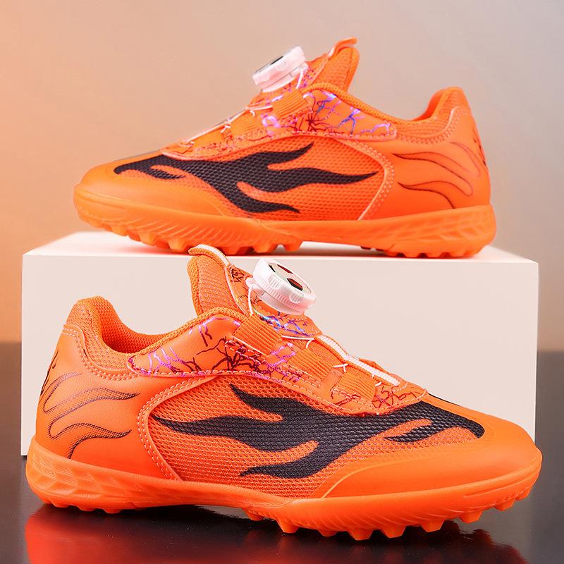 Leather Rotary Buckle Children's Football Shoes Men's Broken Nails Teen Students Lace-Up Sneakers