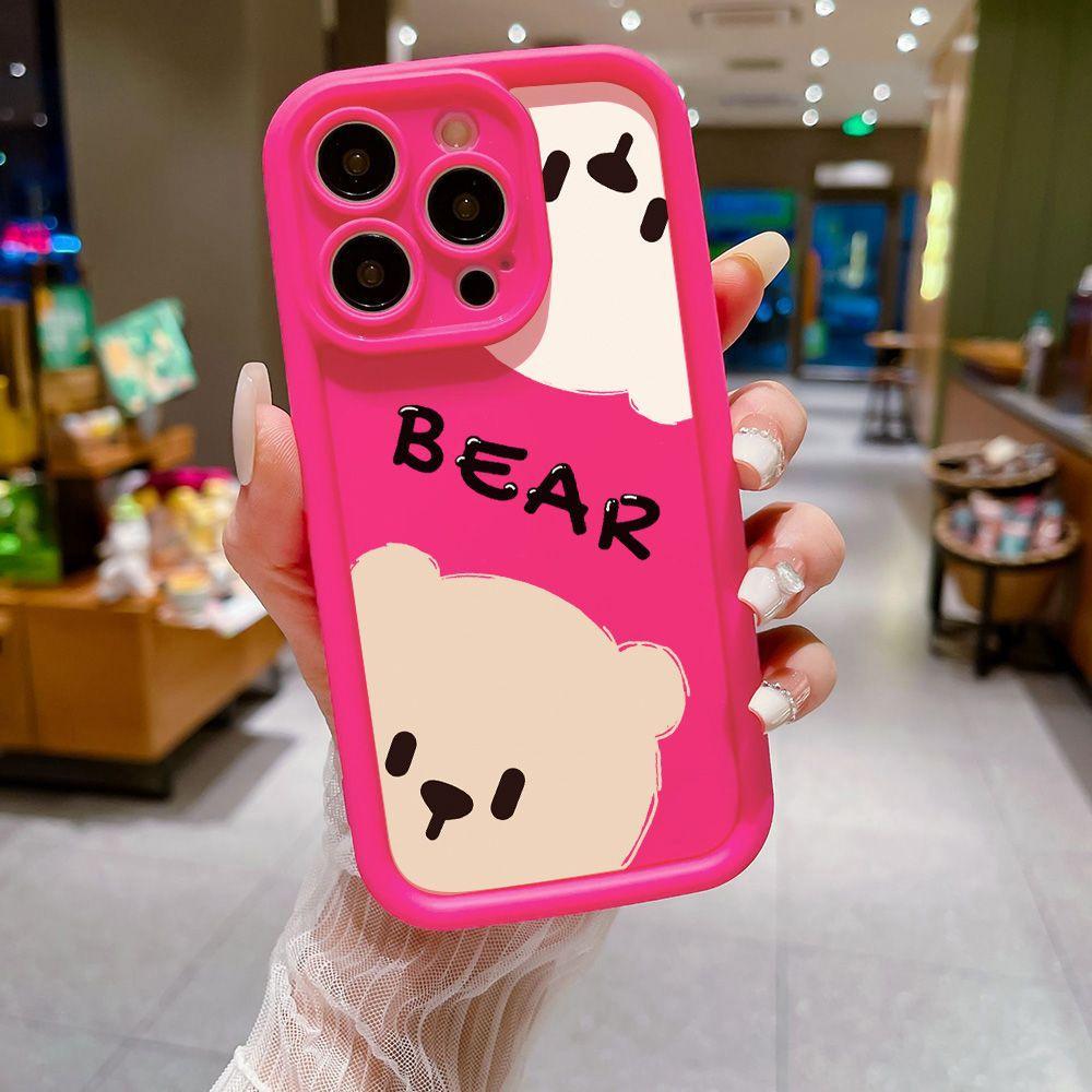 Probe Bear for iPhone17PorMax Mobile Phone Case Apple 14por/13 Soft Case 17 Niche 15 Fine Holes