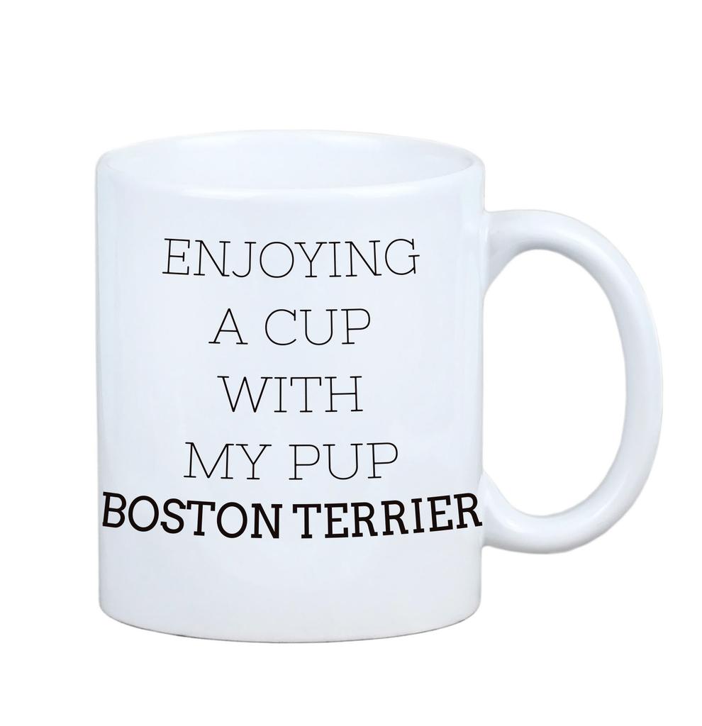 Boston Terrier, Boston Bull Terrier -Kubek Ze Zdjęciem I Napisem Geometryczny Pies Art-Dog