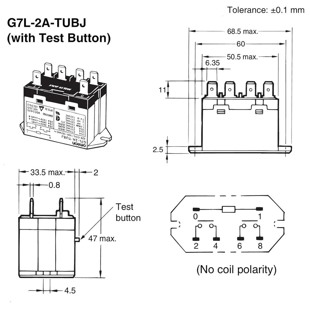 Upgrades Relay with Test Button Quick Connect Terminals Flame Resistant for HVAC Industrial Machinery & Lighting Control