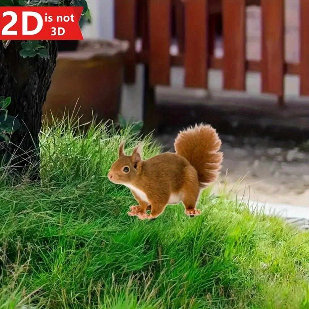 2D Cute Squirrel Garden Plug. Durable Outdoor Decor for Lawn, Yard & Flowerpots.