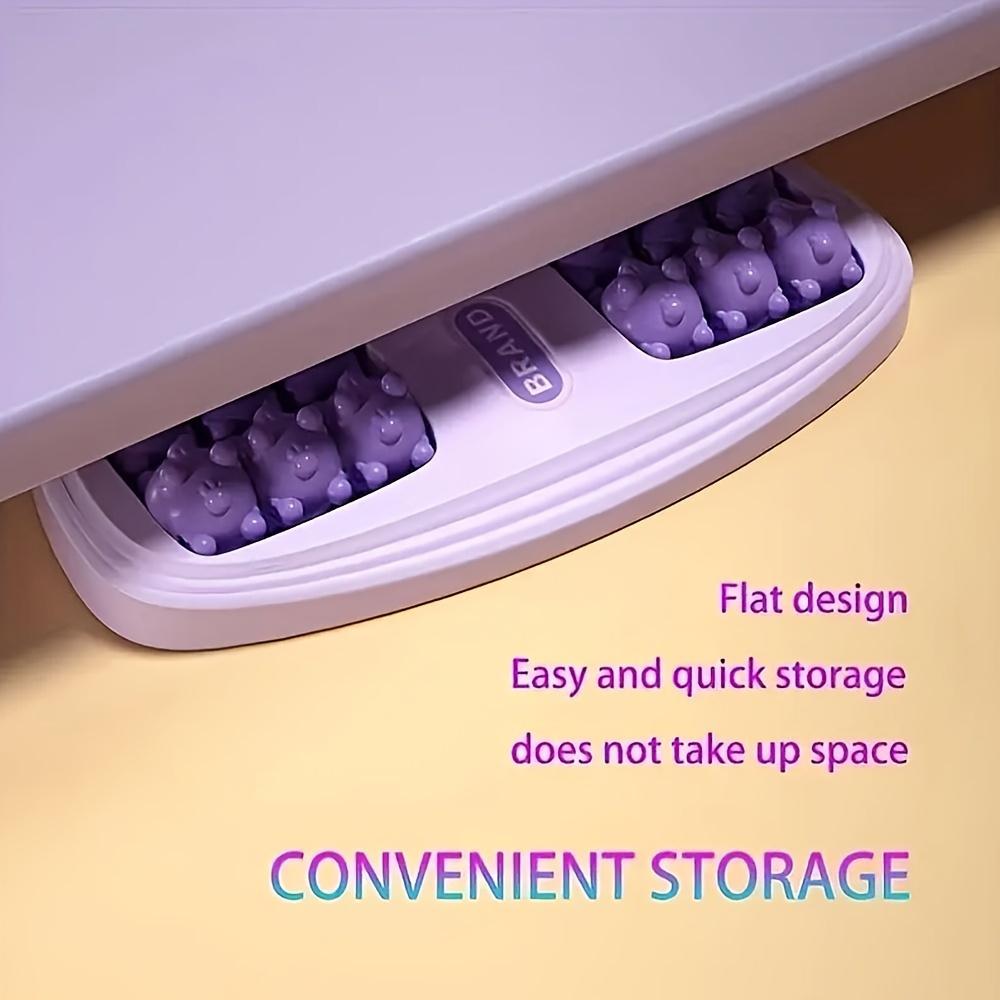 1pc Foot Massager with 4-Row Rolling Balls for Acupressure, Reflexology & Plantar -Portable Purple Foot Roller, Foot Massager Machine