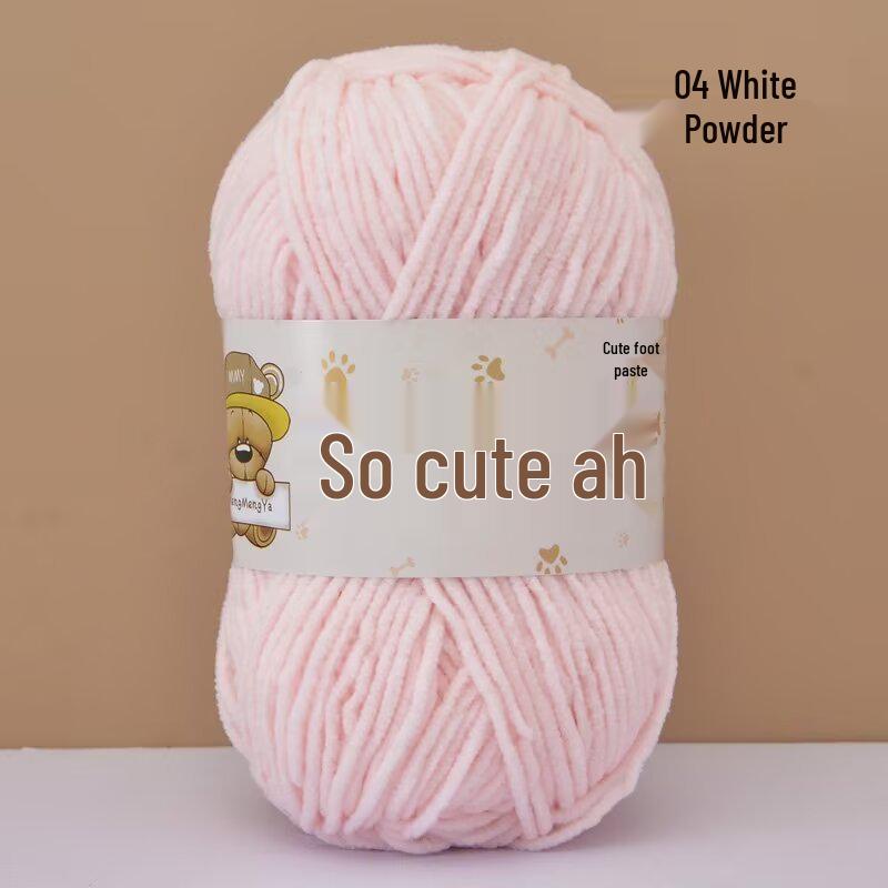 Chenille Crochet Yarn - Medium Thick Hand-Knitted for DIY Crafts & Dolls