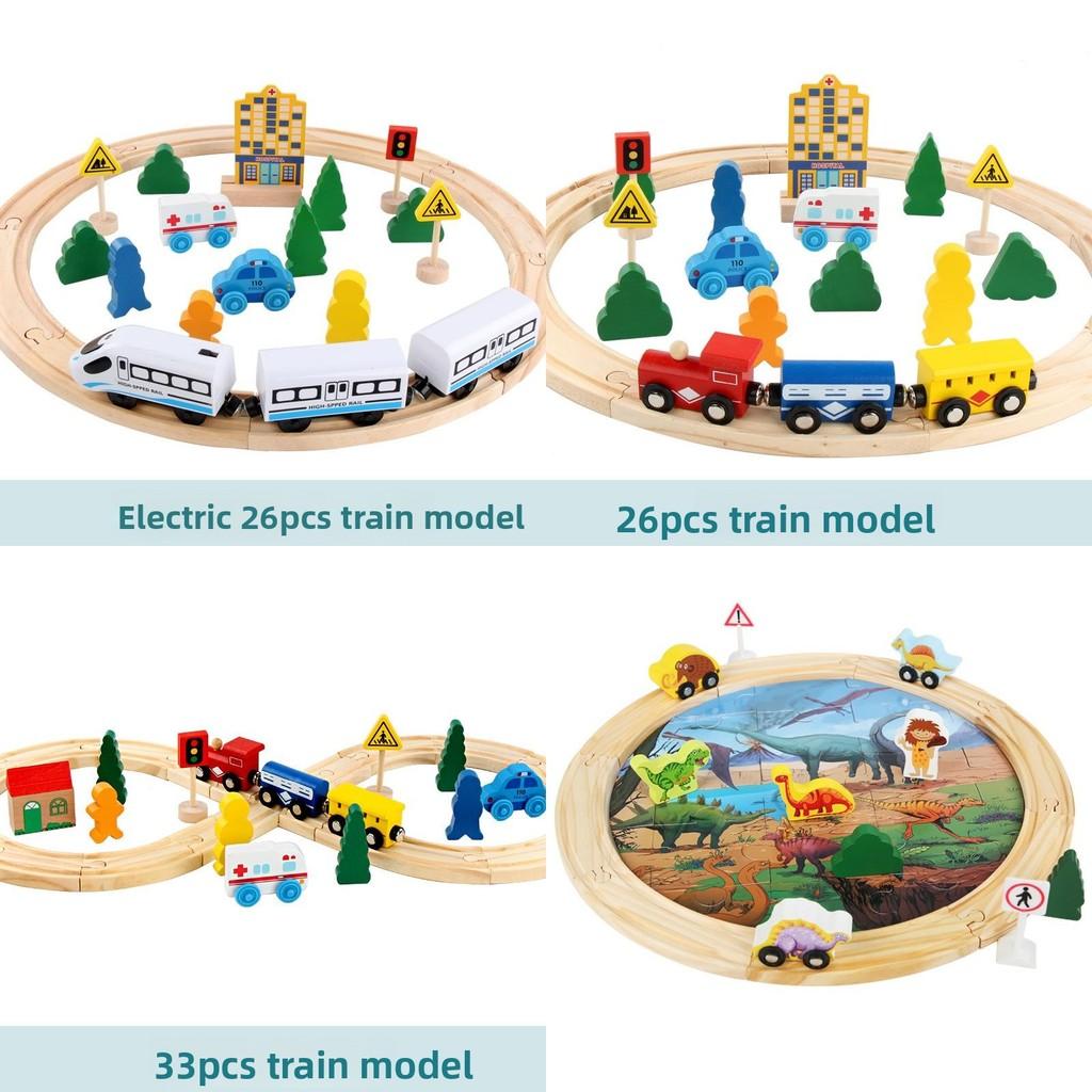 Wooden Electric Train Track Set Kids Building And Learning Play Creative