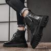 New Original Retro Designer Men Boots High Quality Men's Leather Boot Street Style Hip Hop Motorcycle Shoes Men Winter Fur Boots