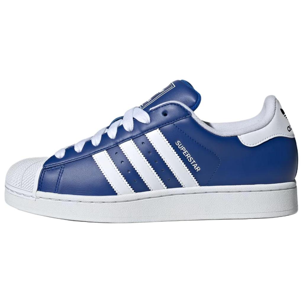 Adidas Originals Superstar 2 Leather Comfortable Versatile Low-Top Sneakers Unisex Sneakers Blue White JI0145