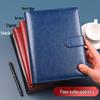 Business A5 Loose-leaf Notebook with Buckle, Soft Leather Cover, B5 Work Diary, Office Meeting Book