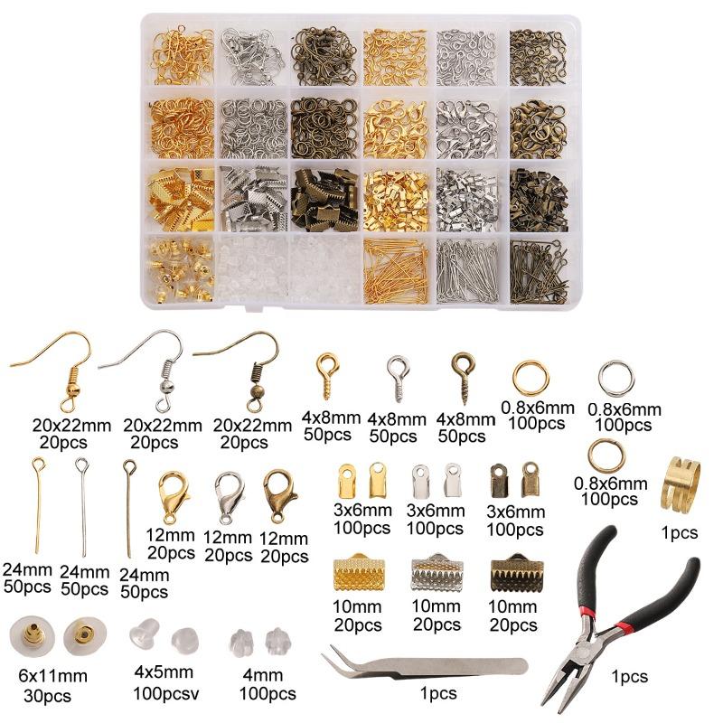 DIY Jewelry Accessories, Earrings, Ear Hooks, Bracelets, Necklaces, Handmade Bead Materials, Tool Sets