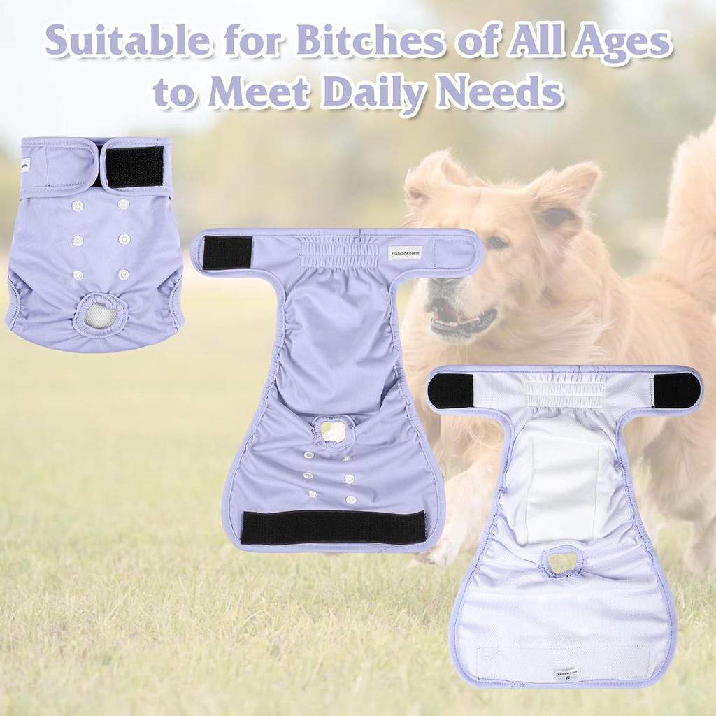 4 Pack Reble Female Dog Diaper, Highly Absorbent Doggie Diapers for Female Dogs, Dog Diaper Small, Yellow