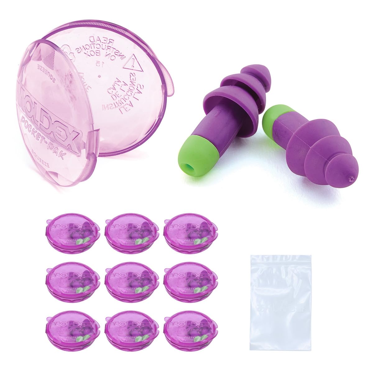 

MOLDEX Rockets 6400 10 Sleep Snoring with Case Earplugs, Pairs, Cordless, Sound-Blocking, Aid, Reducing, Reusable, Washable,