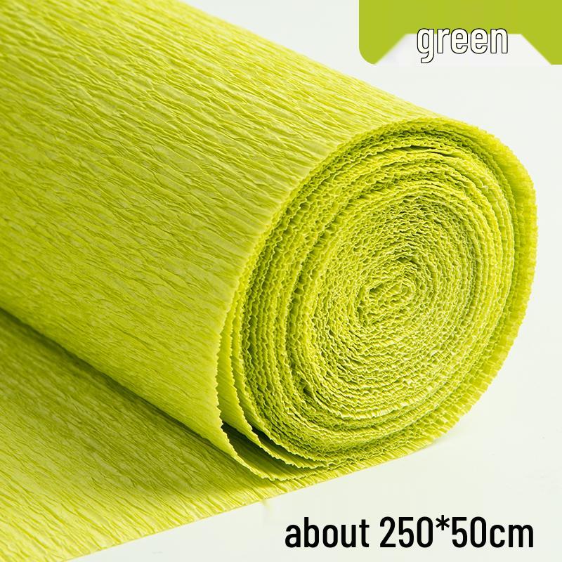 Packung dickes grünes Krepppapier für handgefertigte 3D-Blumen, ideal für Bastelarbeiten in Grundschule und Kindergarten