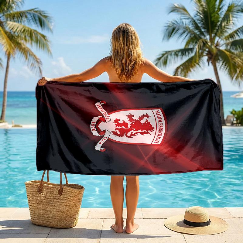 Stampa Middlesbrough FC Asciugamano da Spiaggia Quick Dry Microfibra Assorbente Portatile da Viaggio Asciugamano per Nuoto