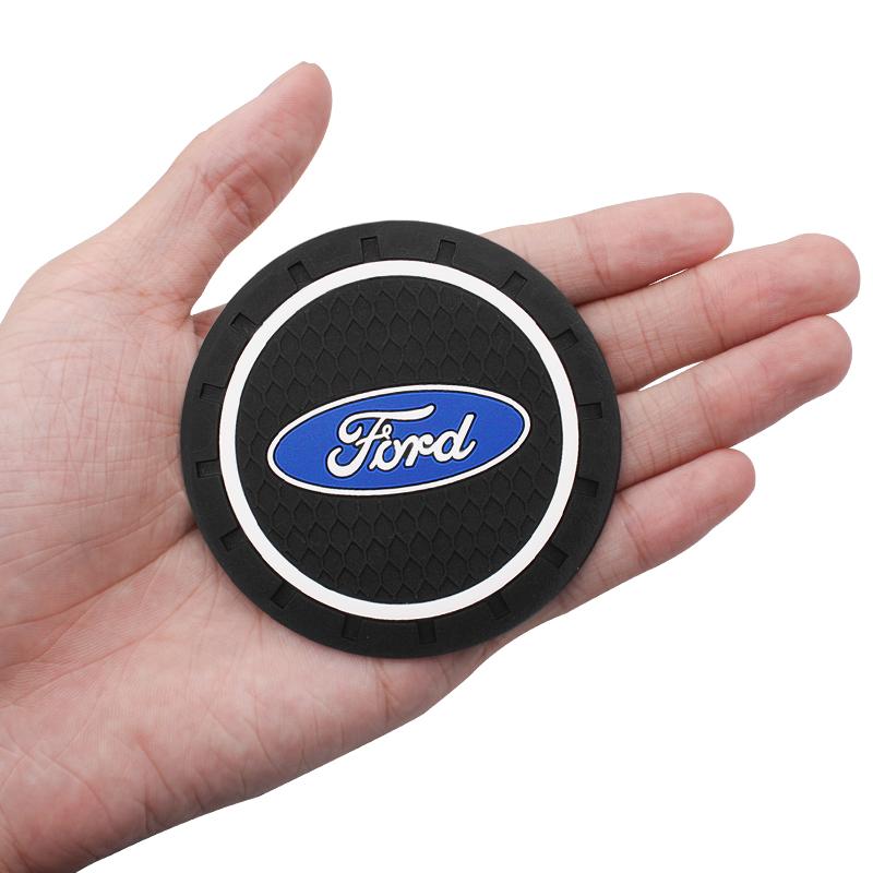 For Ford Focus Mondeo Fiesta ST Line Kugo Escape Fusion Car Coaster Anti-Slip Mats Water Cup Drink Pads Car Interior Accessories