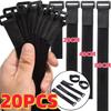 Klettverschlüsse Schwarz Breite 20mm Nylon Kabelbinder Wiederverwendbar Selbstklebend Klettband Klettbänder Verstellbarer Verschluss Kabelbinder