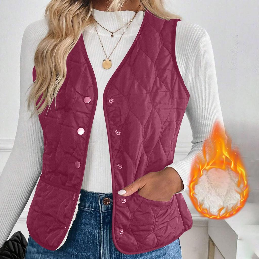 Fashionable Women's Cotton Vest, Thin And Slim Short Cold-proof Warm Vest