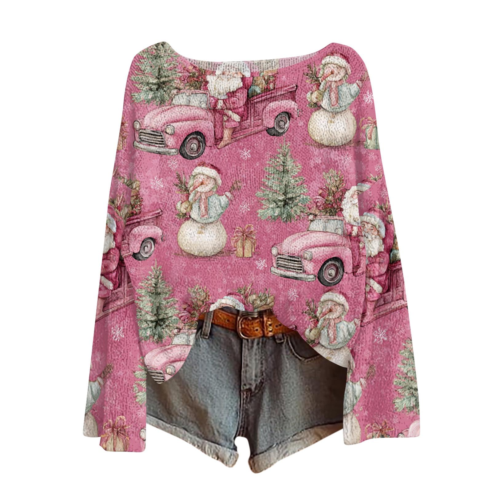 

Женские осенние свитера с длинным рукавом, топы с принтом, пуловеры, свободная нарядная повседневная базовая одежда XL красный