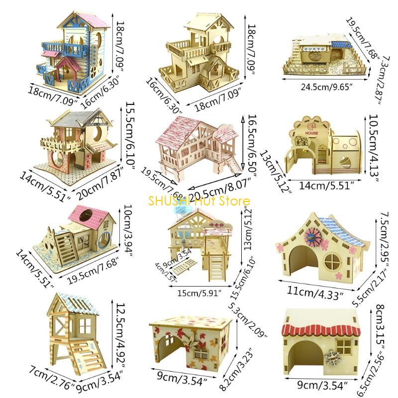 Activities Exercise Small Animals House Pet Gerbil Double Layer Villa D57B