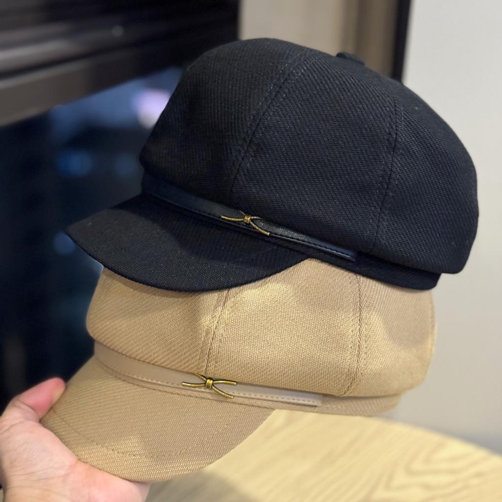 New British Retro Style Autumn and Winter Thickened Woolen Octagonal Hat Women's Personalized Beret Fashion Newsboy Hat Painter Hat