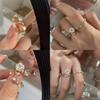 Stylish Ins Inspired Geometric Pink Zircon Ring For Women Adjustable Design
