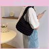 Trendy Women's Pleated Tote Bag For Everyday Use Available In Black Yellow Blue Pink