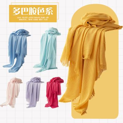 Spring and Summer Scarves Fashionable Commuting Scarves Women's Solid Color Sun Protection Warm Shawls Fringed Scarves