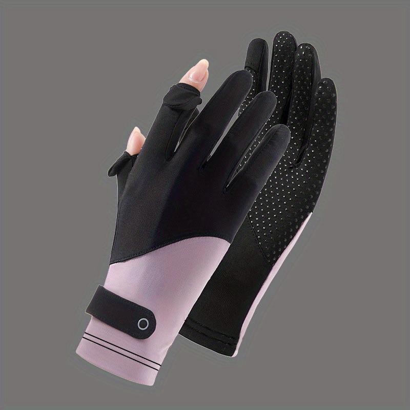 Summer Gloves Breathable Women Thin Ice Silk Cycling Driving Gloves Touch Screen Quick Dry Sunscreen Non-slip Riding Gloves