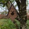 Ancient Tree Fairy Birdhouse Happy Spirit Synthetic Resin Human Face Bird Nest Hand-Carved Weathered
