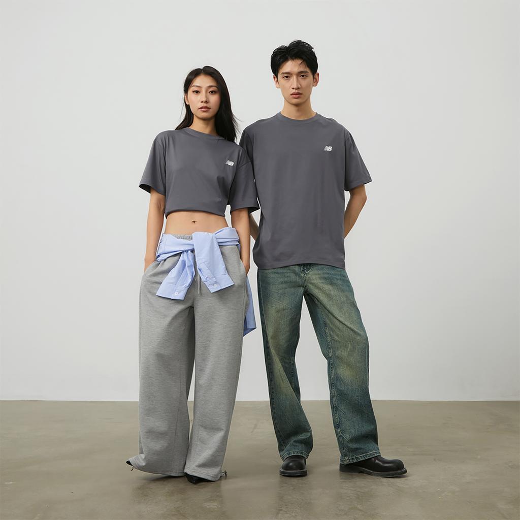 New Balance T Shirt Unisex Charcoal Gray AMT42315-CAS
