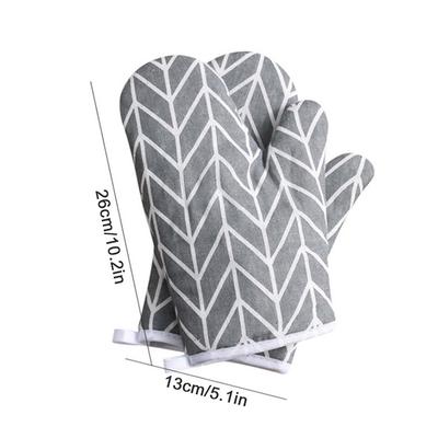 Oven Baking Gloves Oven Mitts Microwave Oven Gloves High-temperature Resistant Cotton Linen Gloves Kitchen Baking Tools Bakeware