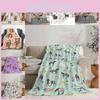 Print Highland Cow Blanket Animal Flower Throw Blankets Plush Flannel Bedding