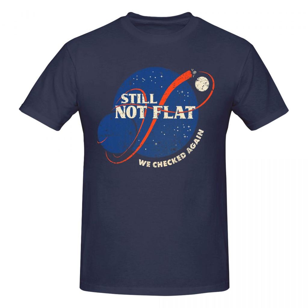 Unisex Funny Spaceinspired Parody Planets Still Not Flat We Checked Again Science Astronomy Trending T Shirt Cotton Unisex Clothing