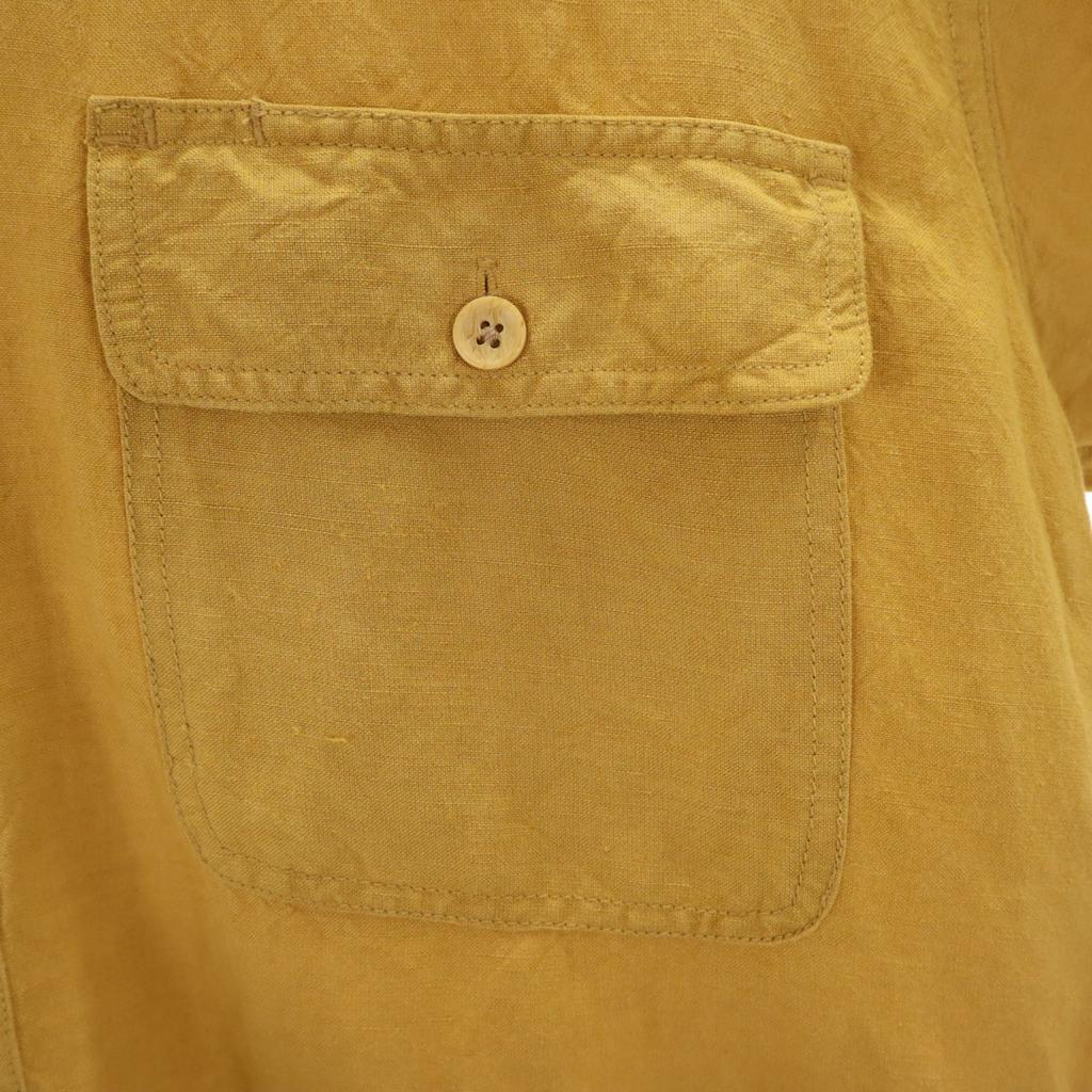 UNIQLO Linen Blend Short sleeve Button down shirt M Ocher Men's Used