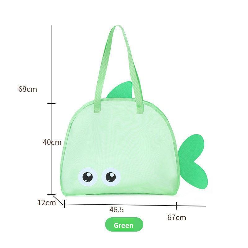 Детская пляжная сетчатая сумка, пляжная сумка, сумка для хранения пляжных игрушек и песка, пляжная сумка с крупной сеткой, сетчатая сумка для хранения [Green 】