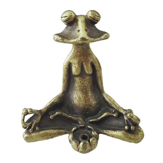 Medytacja Mgła Uchwyt na Kadzidła w Patyczkach Vintage Metal Siedząca Żaba Kadzielnica Dekoracja Ozdoba na Biurko Domowe Biuro Pokój do Jogi