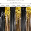 Black Gold Rain Curtain 1PCS Halloween Decorative Rain Curtain 1*4M Black Gold Rain Curtain