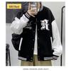 Men's Color-Block Print Baseball Jacket for Students