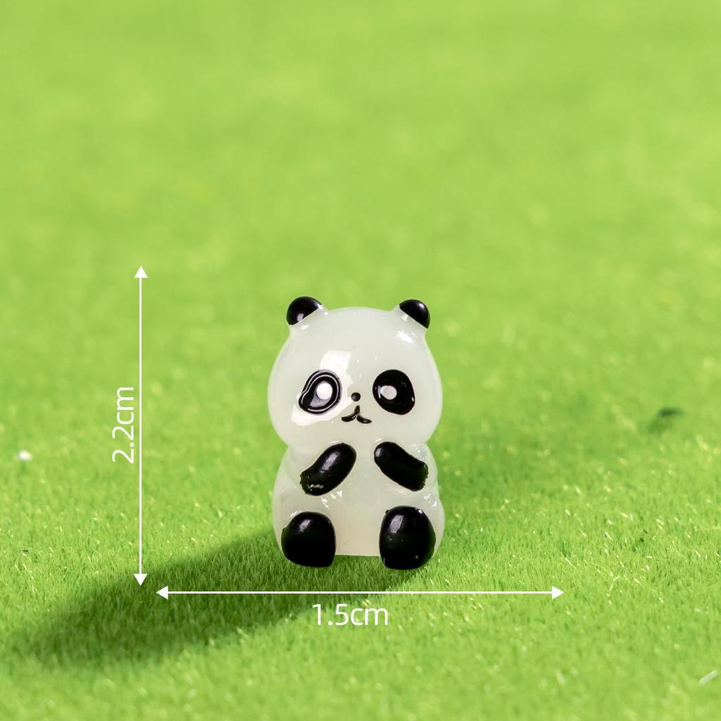 Luminous Panda Miniature Figurine for Micro Landscape Gardening Decor