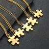 Ensemble de colliers pendentifs Puzzle Couple BFF Minimaliste 2/3/4/5 Pièces pour Femmes Noms Personnalisés Acier Inoxydable Cadeaux Personnalisés Bijoux