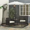 Outdoor Garden Umbrella Table Screen, 2.3 M Parasol Bug Mosquito Net Cover with Zipped Door